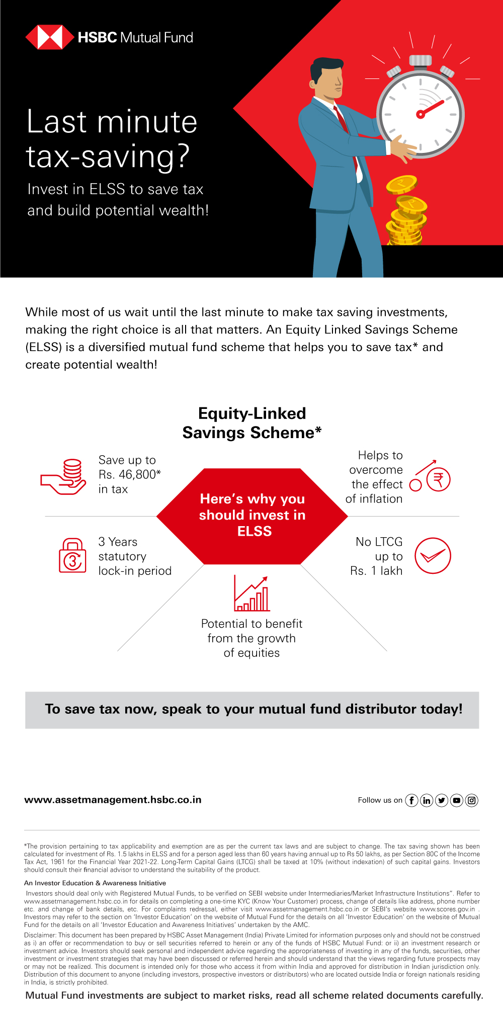 Last minute tax-saving? Invest in ELSS to save tax and build potential wealth!