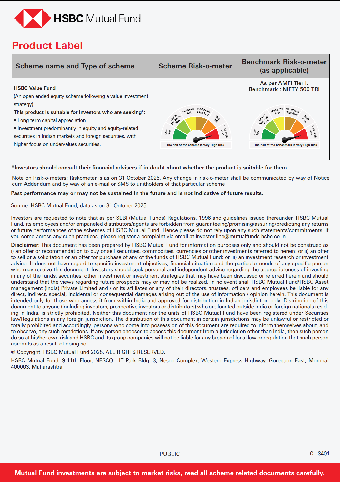 HSBC Value Fund - November 12, 2025