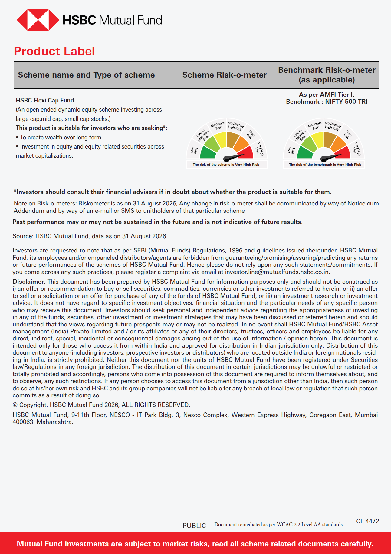 SIP & SIP Top Up Performance Leaflet - HSBC Flexi Cap Fund - Sept 24, 2026