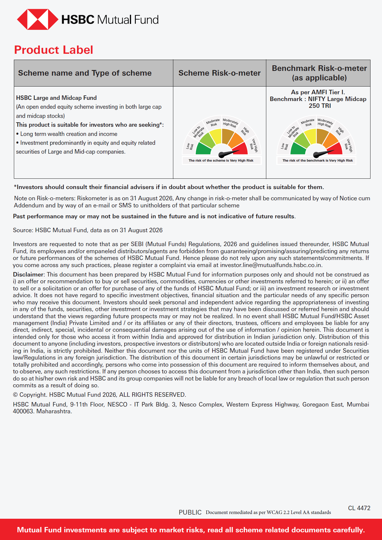 SIP & SIP Top Up Performance Leaflet - HSBC Large & Mid Cap Fund - Sept 24, 2026