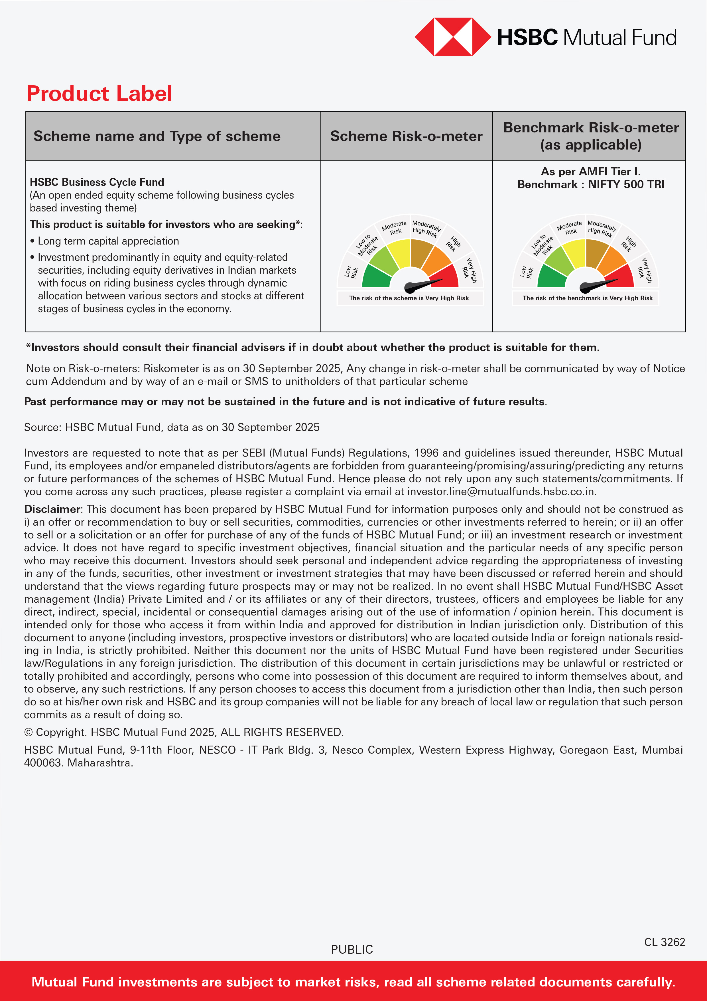 HSBC Business Cycle Fund - October 28, 2025