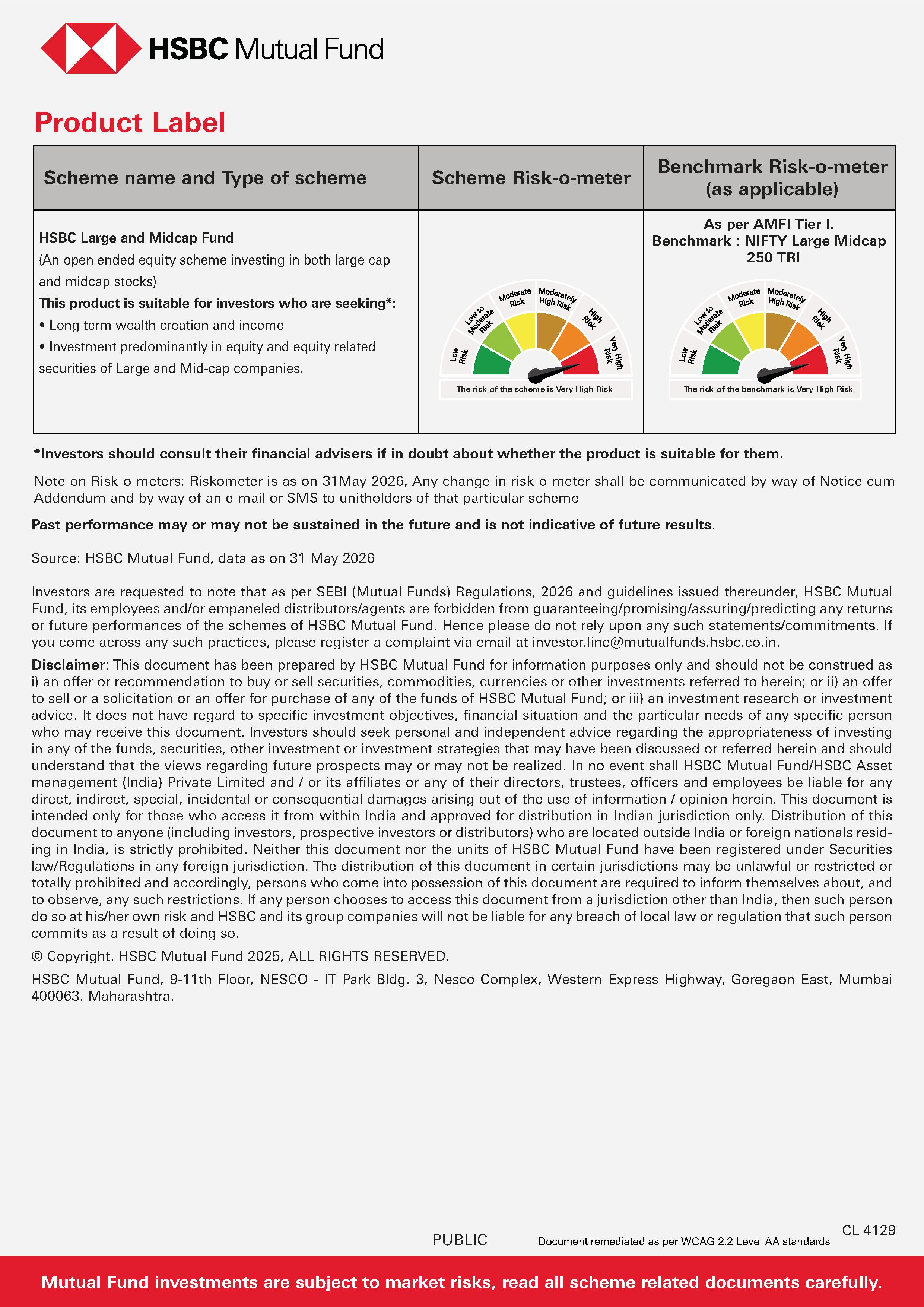SIP & SIP Top Up Performance Leaflet - HSBC Large & Mid Cap Fund - June 11, 2026