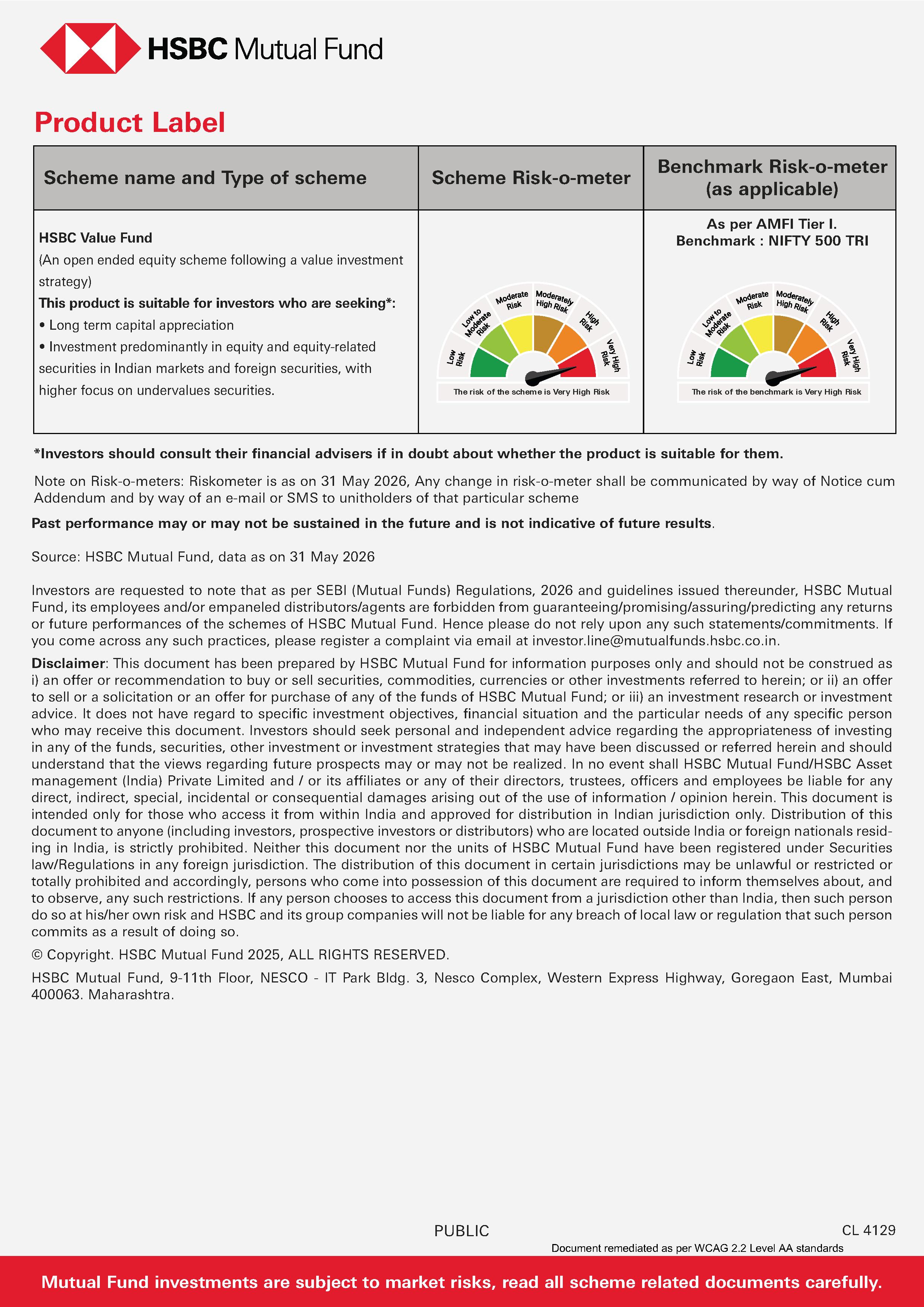 SIP & SIP Top Up Performance Leaflet - HSBC Value Fund - June 11, 2026