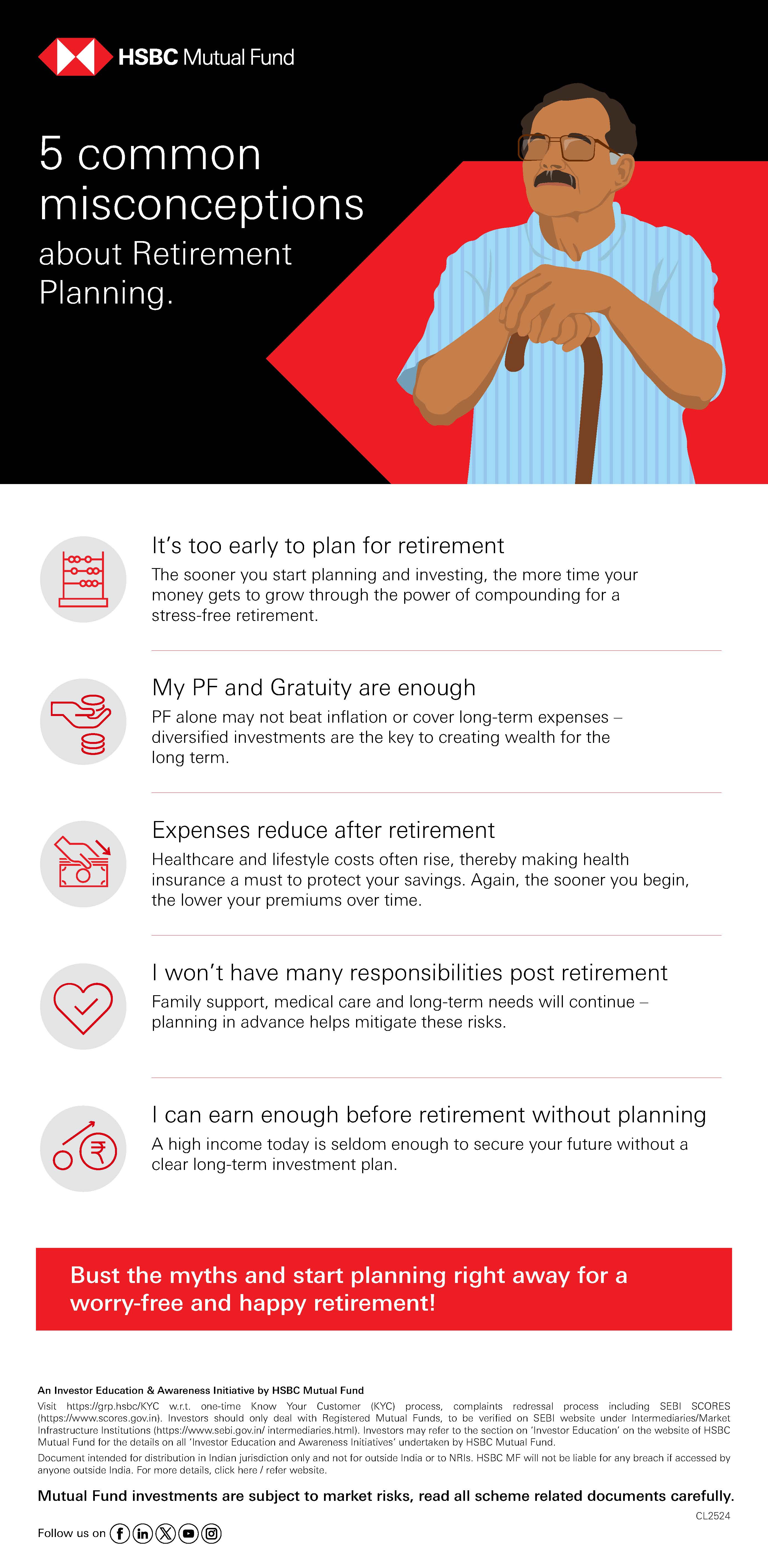 5 Common misconceptions about Retirement Planning