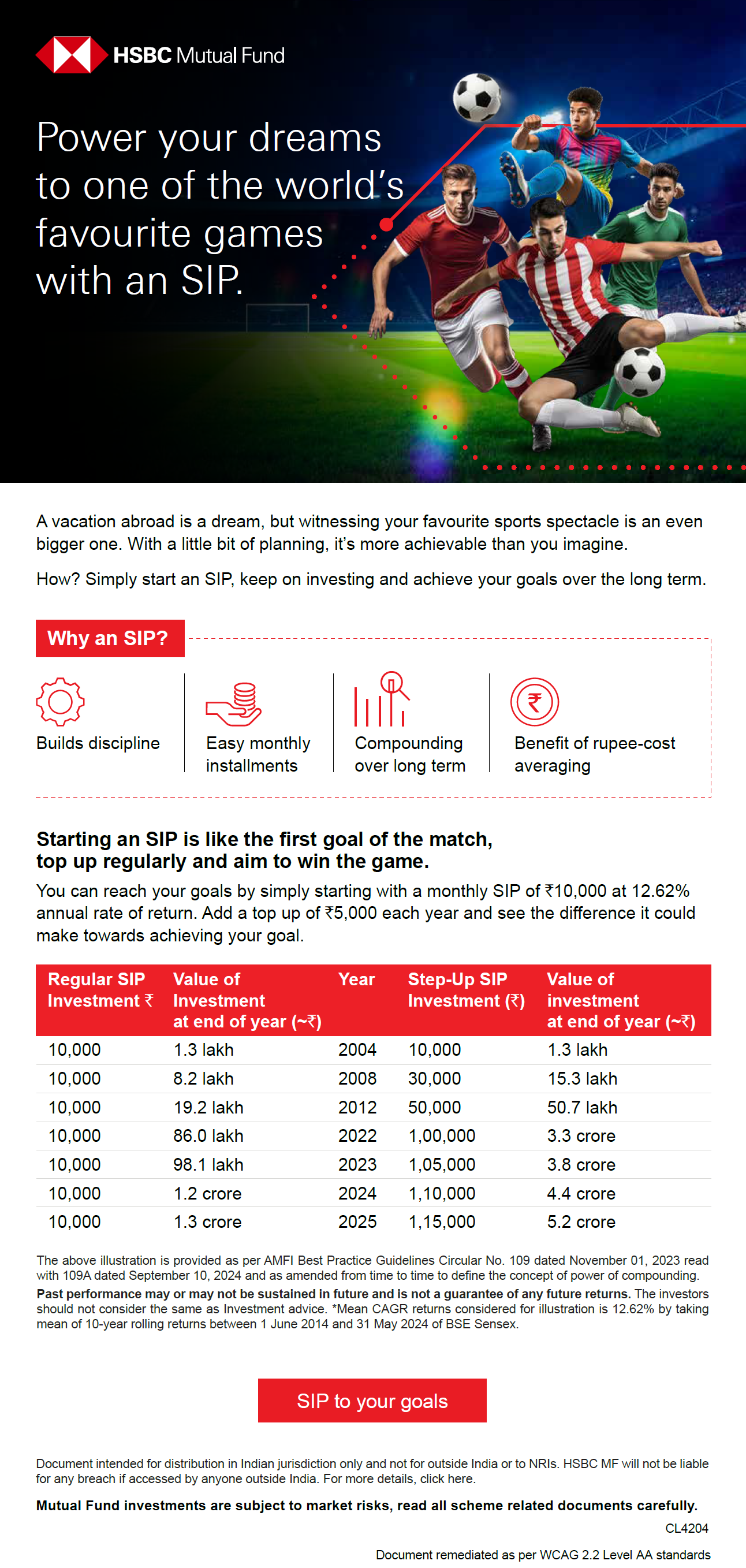 Power your dreams to one of the world's favourite games with an SIP